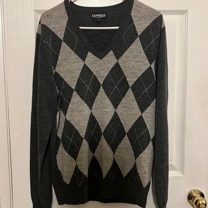Gray Express Argyle Sweater